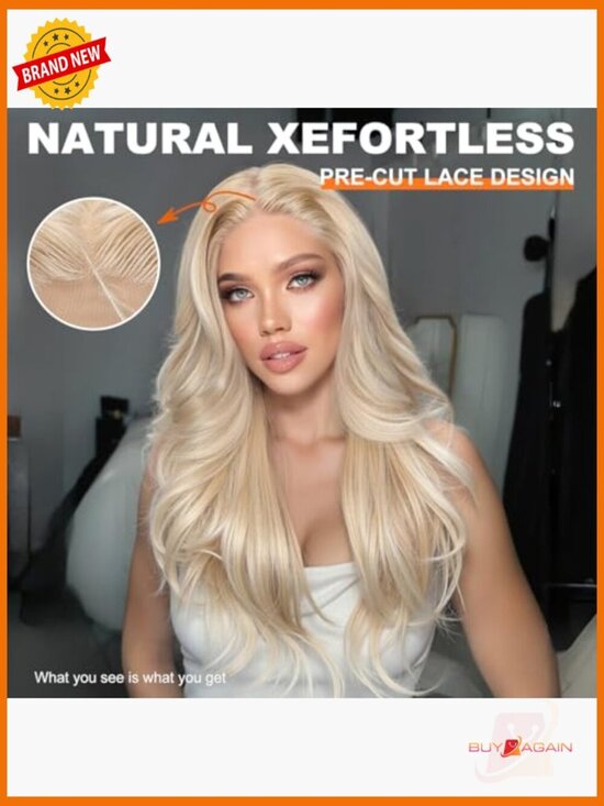 26in HD Lace Front Wig Glueless Wavy Synthetic Hair Daily Wear main image 2